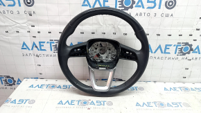Audi Q5 80A 18-20 leather steering wheel, gray, no buttons or paddles, heated, scratches, nicks