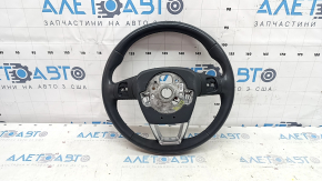 Audi Q5 80A 18-20 leather steering wheel, gray, no buttons or paddles, heated, scratches, nicks