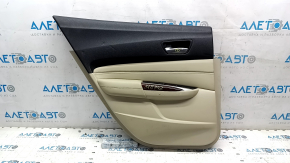 Rear left door panel for Acura TLX 15-17 pre-restoration, beige leather, beige leather armrest, beige leather insert, scratches, dents