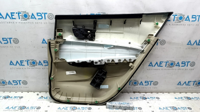 Rear left door panel for Acura TLX 15-17 pre-restoration, beige leather, beige leather armrest, beige leather insert, scratches, dents