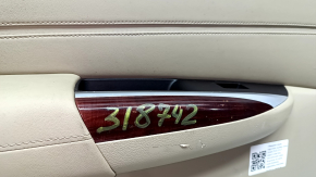 Rear left door panel for Acura TLX 15-17 pre-restoration, beige leather, beige leather armrest, beige leather insert, scratches, dents