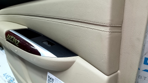 Rear left door panel for Acura TLX 15-17 pre-restoration, beige leather, beige leather armrest, beige leather insert, scratches, dents