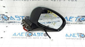 Right side mirror assembly for Toyota Prius V 12-17, 5 pins, green, scratched