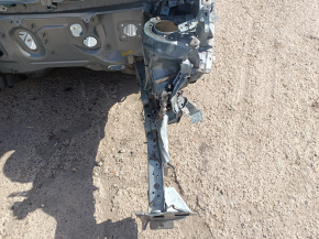 Front left quarter panel of Toyota Prius V 12-17 on the body, green, dented