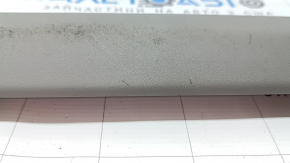 Front left inner door sill trim for Toyota Prius V 12-17, gray, scratches, needs cleaning, dented fastener, whitened plastic