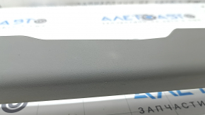 Front left inner door sill trim for Toyota Prius V 12-17, gray, scratches, needs cleaning, dented fastener, whitened plastic