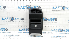 Rear center console trim for Ford Edge 15-24, black, for cigarette lighter, with deflector