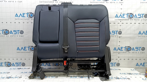 Rear seat, 2nd row, upper left, Ford Edge 15-24, blue leather, orange stitching, with seat belt