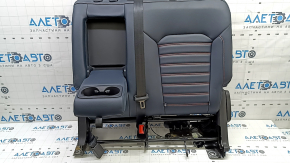Rear seat, 2nd row, upper left, Ford Edge 15-24, blue leather, orange stitching, with seat belt