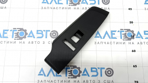 Mitsubishi Outlander 22-25 front right window lift control trim panel with carbon fiber finish, broken mount
