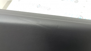 Mitsubishi Outlander 22-25 black rear right door panel, armrest and insert, black leather, gray stitching, glossy black molding with chrome, dents