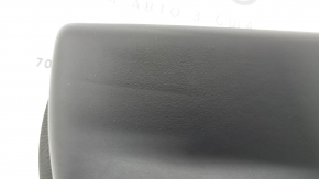 Mitsubishi Outlander 22-25 black rear left door panel, armrest and insert, black leather, gray stitching, glossy black molding with chrome, dent