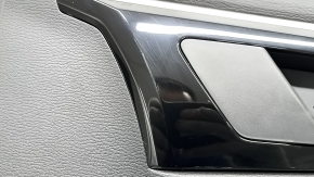 Mitsubishi Outlander 22-25 black front right door panel, armrest and insert, black leather, gray stitching, glossy black molding with chrome, scratches