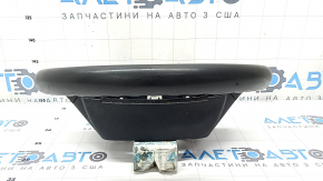 The steering wheel is bare, Toyota Prius V 12-17, black rubber, worn, needs cleaning, scrolls.