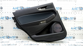Black rear left door panel for Ford Edge 19-24, SEL, ST-Line, blue leather insert, black leather armrest