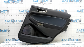 Black rear right door panel for Ford Edge 19-24, SEL, ST-Line, blue leather insert, black leather armrest