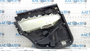 Black rear right door panel for Ford Edge 19-24, SEL, ST-Line, blue leather insert, black leather armrest