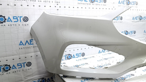 Front bumper, bare, 19-24 Ford Edge, without parking sensors, white, scratches, crack in mount