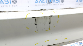 Front bumper, bare, 19-24 Ford Edge, without parking sensors, white, scratches, crack in mount