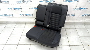 Rear seat, 2nd row, left, Mitsubishi Outlander 22-25, without airbag, black leather combination, gray stitching, water damage, dented