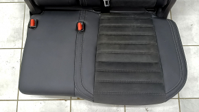 Rear seat, 2nd row, left, Mitsubishi Outlander 22-25, without airbag, black leather combination, gray stitching, water damage, dented