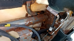 Rear seat, 2nd row, left, Mitsubishi Outlander 22-25, without airbag, black leather combination, gray stitching, water damage, dented