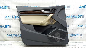 Door trim panel front left Audi Q5 80A 18-20 dark gray, molding under the tree, insert leather beige, armrest leather beige, Bang & Olufsen, dented
