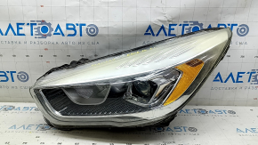 Left front headlight assembly for Ford Escape MK3 17-19, restyling, halogen + LED, light, without mount, for polishing