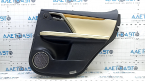 Black rear right door panel for Lexus RX350 RX450h 20-22, beige leather insert, beige leather armrest, light wood molding