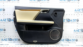Black front left door panel for Lexus RX350 RX450h 20-22, beige leather insert, beige leather armrest, light wood molding, memory seat, without seal
