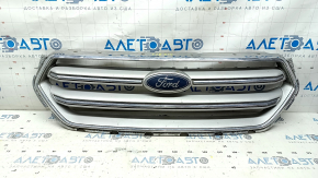 Ford Escape MK3 17-19 restyling grille, gray with chrome, with emblem, sand, chips