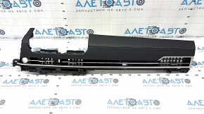 Front panel trim with deflectors, right, Mitsubishi Outlander 22-25, black leather, gray stitching, black gloss, gray with chrome