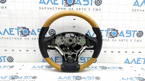 Lexus RX350 RX450h 20-22 black leather steering wheel with heating, light wood inserts with paddle shifters