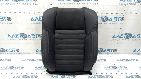 Mitsubishi Outlander 22-25 passenger seat back upholstery, black leather with gray stitching, heated