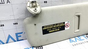 Right visor for Lexus RX350 RX450h 20-22 beige, without hook, dry-cleanable