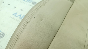 Driver's seat upholstery, lower part, Audi Q5 80A 18-20 leather, beige, heated, needs cleaning, chip cut off, dented
