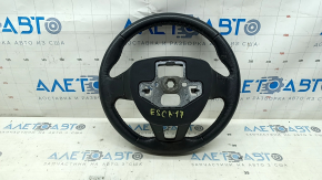 Naked steering wheel for Ford Escape MK3 2017-2019, black leather, no buttons, worn, scratches