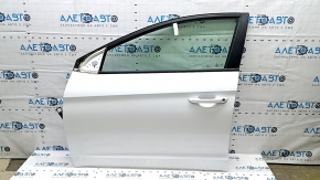 Front left door assembly Hyundai Elantra AD 17-20 white W8, bumpers