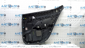 Door trim panel rear left Hyundai Elantra AD 19-20 black, insert black cloth, armrest rubber black, with window lift control, scratches on the trim