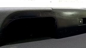Black front right door panel for Hyundai Elantra AD 19-20, black cloth insert, black rubber armrest, with window lift control, scratches on the trim