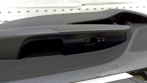 Black front right door panel for Hyundai Elantra AD 19-20, black cloth insert, black rubber armrest, with window lift control, scratches on the trim