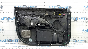 Black front right door panel for Hyundai Elantra AD 19-20, black cloth insert, black rubber armrest, with window lift control, scratches on the trim
