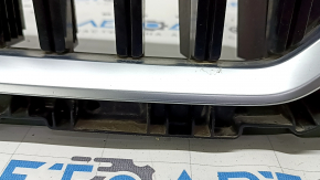 Radiator grille assembly BMW 3 G20 23-25 with blinds, gloss black with chrome, broken fasteners, sand