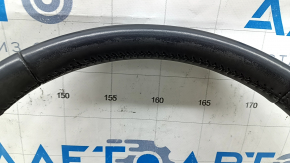 Ford Mustang mk6 15-23 black leather steering wheel, no trim or buttons, scuffs, scratches, nicks