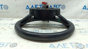 Ford Mustang mk6 15-23 black leather steering wheel, no trim or buttons, scuffs, scratches, nicks