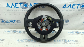 Ford Mustang mk6 15-23 black leather steering wheel, no trim or buttons, scuffs, scratches, nicks