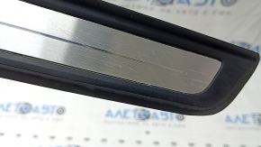 Front left outer door sill trim for BMW 3 G20 19-24, chrome, BMW lettering, scratches, crack in fastening