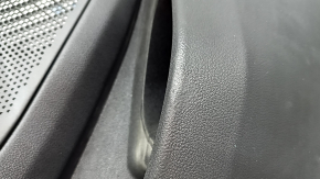 Door trim, rear left, BMW 3 G20 19-24, black, without curtain, black leather insert, with handle, with backlight, with chrome insert and speaker grille, dented
