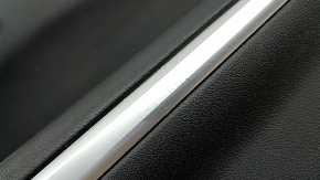 Front right door panel trim for BMW 3 G20 19-24, black, black leather insert, with handle, backlight, chrome insert and speaker grille, scratches