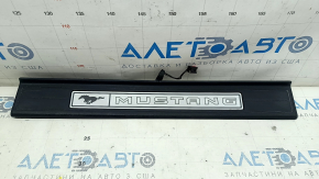 Left outer door sill trim for Ford Mustang mk6 15-23 coupe, black with backlight, scratches, cracks